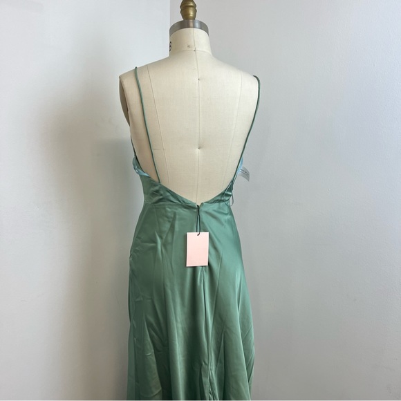 Fame and Partners Rosabel  Maxi green silk dress M75 - Picture 4 of 5